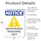 Signmission Maintenance Personnel Only, 7 in W x Rectangle, Aluminum OS-2PACK-NS-A-710-V-14107 - alternate 5